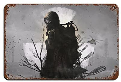 RIELLI S.T.A.L.K.E.R. 2 Herz des Thernobyl-Spiel 2 Retro-Poster Metall-Blechschild Chic Art Retro Eisen Malerei Bar Menschen Höhle Cafe Familie Garage Poster Wanddekoration 20 x 30 cm