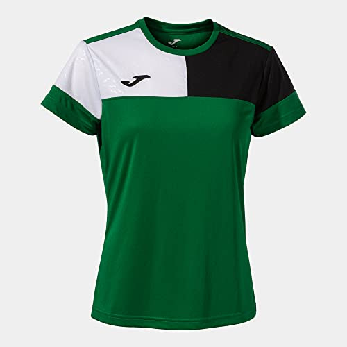 Joma Kurzarmshirt Frau Crew V grün schwarz Weiss