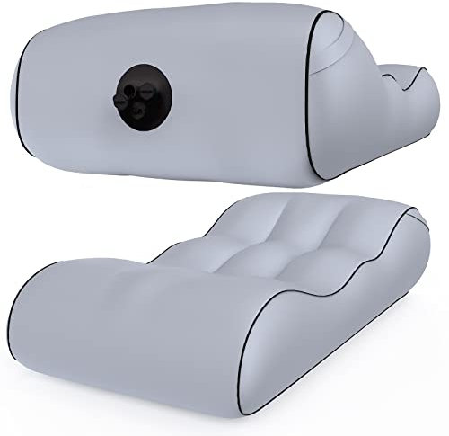 Luftsofa für Outdoor, Kissenentwurf Wasserdichtes Aufblasbares Sofa Air Lounger für Camping Stuhl, Park, Strand, Hinterhof,Grau,180 * 83 * 45cm