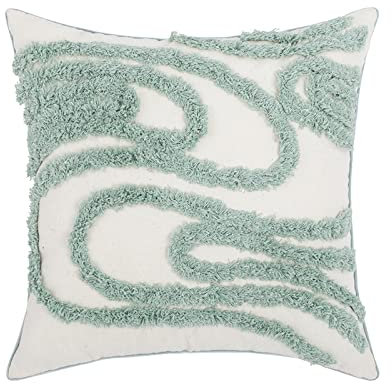 VanderHOME Funda de Cojín Decorativas de Terciopelo Blando Lindo Fresco Patrón Bordado Funda de Almohada Suave Funda Cojíns de Cuadrado Dormitorio Salón 45*45cm Green-Bambú Verde