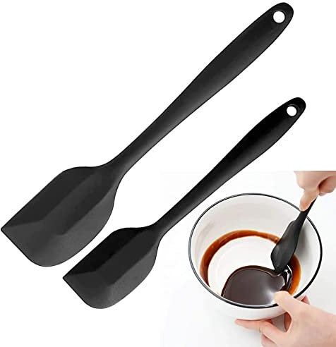 Espátulas de Silicona,Espátulas de Silicona Resistentes al Calor,Juego de Espátulas de Silicona,Espatulas Silicona Cocina Reposteria,para Cocina y hornear,Negro