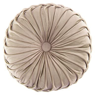 Aixingxing Runde werfen Kissen für Couch 38CM, Kürbis Rad Runde Samt Kissen für Sofa Bett Stuhl Boden Auto nach Hause dekorativ (Beige)