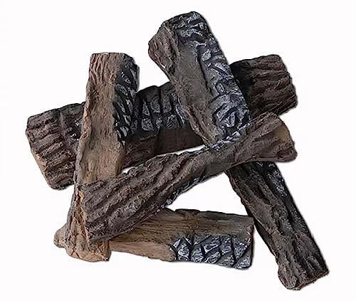 5er-Set Keramikholz Deko-Holz für Bio-Ethanol oder Gas Kamin hitzebeständige Keramik-Holzscheite Kaminholz