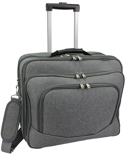 World Traveler Rolling 17-inch Laptop Briefcase Computer Case, Grey, One Size, Rolling 17-inch Laptop Briefcase Computer Case
