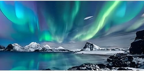 DAERLE 5D Diamond Painting Nordlichter, Diamant Painting Bilder Landschaft, Large Size 70x40cm Diamond Art Erwachsene Full DIY Diamant Kunst Malerei Stickerei Set Kreuzstich Bilder Home Wand Dekor