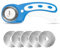 Rollschneider Set 45mm mit 5 SKS-7 Ersatzklingen,Stoffschneider mit Schutzmechanismus,für Abstepp-, Stoff-, Leder-, Näharbeiten & Mehr