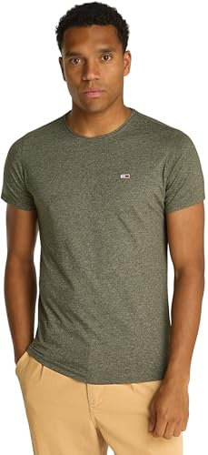 Tommy Jeans Herren T-Shirt Kurzarm Rundhalsausschnitt, Grün (Fatigue Green), XXL