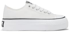 B&W Break&Walk Zapatillas Lona Plataforma Blanco B&W - Zapatillas Casual Mujer y niña cómodas (Plata/Talla 39)