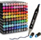 ABEIER 100 Farben Marker Set Filzstifte Set, Alkohol Marker Twin Tip Marker Textmarker Stift Set, Alkoholmarker für Kinder Erwachsene Manga Skizzieren Kalligraphieren, Ausmalen mit Tragetasche