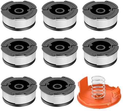 Bobina di ricambio per decespugliatore, compatibile con decespugliatori Black Decker AF-100, filo per decespugliatore da 9,1 m 0,2 cm per Black&Decker, bobina di alimentazione automatica di ricambio