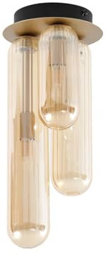 Lucande Deckenlampe Freylin (Retro, Vintage Antik) in Creme aus Glas (3 flammig G9) - Deckenleuchte Lampe Wohnzimmerleuchte
