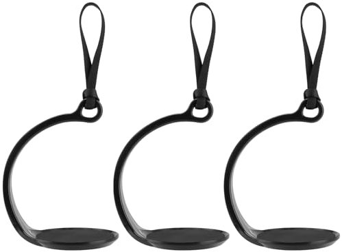 UNGFEI 3 PCS 19 x 11cm Black Cup Carrier Anti-Spill, Plastic Cup Holder with Handle for Coffee Tea Mug