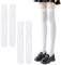 DAZZLUXE 2 Pares de Medias por Encima de la Rodilla, Blancas, Sexys, para Estudiante, Uniforme Jk, Adecuadas para la Escuela