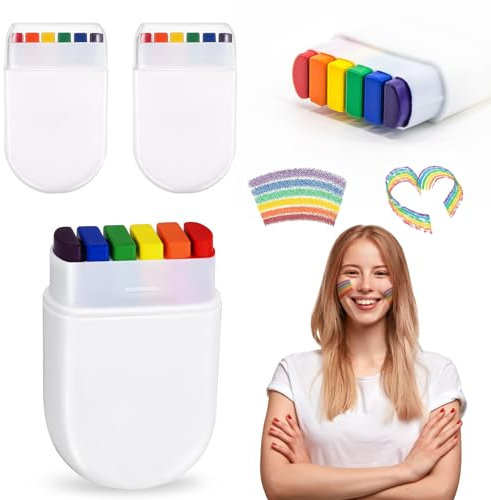 4 Stück Regenbogen Schminkstift,Regenbogen Schminke Gesichtsfarbe,Rainbow Schminke,Rainbow Gesicht Schminke,Rainbow Gesichtsfarbe,Für Regenboge LGBT Party,Gay Pride Makeup