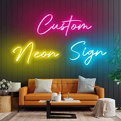 BeNsil Personalisiert LED Leuchtschild - Groß Neon Schild Personalisiert Neonschilder für Wanddekoration Schlafzimmer Hochzeit Geburtstag Party Heim Bar Salon Lampe Logo Lichtzeichen Bar Leuchtschild