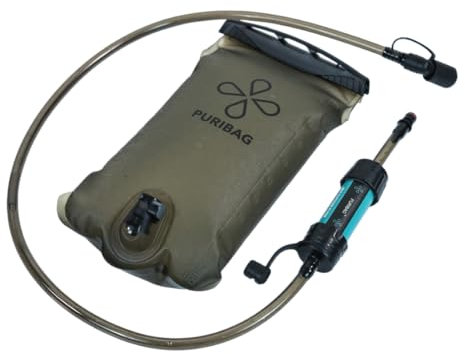 Puribag Adventure Vessie : poche d'hydratation 2L avec filtre – poche à eau de rechange compatible avec d'autres systèmes, parfaite pour la randonnée et le vélo