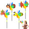 EMAGEREN Windrad Kinder, 4 Stück Windrad Garten Windräder Tiere 3D Windrad Biene mit Windrad Marienkäfer, Kunststoff Windrad Goldfisch, Engel-Stil Windräder Spielzeug für Deko Garten Balkon Terrasse