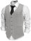 COOFANDY Weste Herren Trachtenweste Regular Fit Elegant Business Herrenweste Formale Klassische Männer Anzugweste Hellgrau L