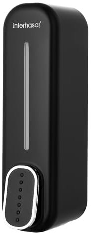 interhasa! Black Wall Mounted Soap Dispenser, Single Chamber, 350ML, Shampoo, Conditioner, Body Wash, Commercial, Home, Shower Gel, Soap Dispenser
