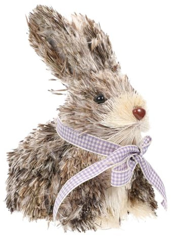 HAWILLOSCH 1 Pc Ornement Lapin Assis en Paille Jouets Jouet Lapin en Paille décoration de pâques décoration pâques Decoration Voiture Ornement Lapin de pâques en Paille Ornement de Lapin