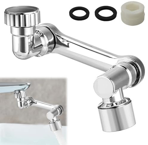 keyxer Rallonge de robinet, rallonge de robinet multifonctionnelle à 1080 degrés, rallonge de robinet multifonctionnelle, rallonge de robinet rotative avec adaptateur pour salle de bain et cuisine