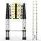 RYDR 3.8M Portable Telescopic Ladder, Multi-Purpose Extendable Ladders with Non-Slip Feet, Adjustable Height Folding Step for Roof Attic Caravans Loft (3.8 Metre)