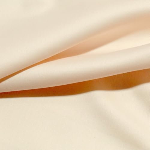 TOLKO sommerlicher Modestoff Dekostoff mit Baumwolle | Blickdicht knitterarm 140cm breit Bekleidungsstoffe Dekostoffe Vorhangstoffe zum Nähen Meterware Dekorieren (Soft Apricot)