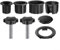 Terrassenschirm-Adapterringe Set mit Reduzierhülsen 32 mm, 38 mm, 48 mm, Sonnenschirmstangenstütze, Halterungs-Set, Kunststoff-Stabilisator-System mit M8-Gewindeschrauben für Gartenmöbel, Schwarz