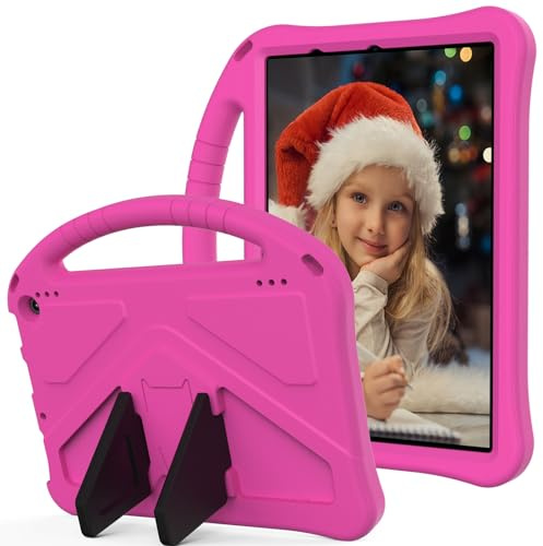 Custodia anti-ingiallimento per tablet Cover leggera antiurto adatta ai bambini, compatibile con la custodia Kindle Fire HD 10/Fire HD 10 Plus da 10,1 (versione modello 2021), con supporto Compatible