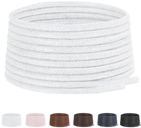 UamGlsob Cordones Finos Redondos Encerados de 3 mm para Hombre | para Botas de Cuero, Zapatos de Golf y Calzado Formal