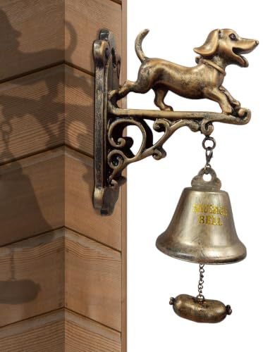 Campana Exterior Estilo Vintage | Timbre Vintage para Puerta Principal | Campana Retro con Forma Dachshund para Inauguraciones Casa Jardín Cercado Tienda Patio Entradas