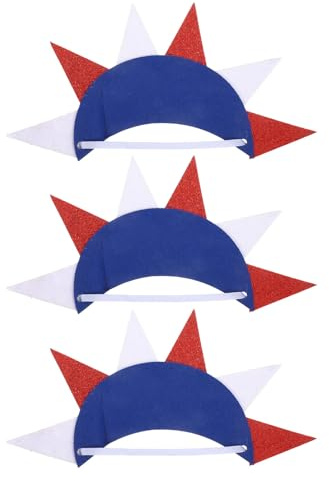 VICASKY 3stücke Haarreif mit Freiheitsstatue Elastisches Design für Partys Kostümaccessoire zum Unabhängigkeitstag aus Weichem Vliesmaterial Patriotische Kopfbedeckung für Feierlichkeiten