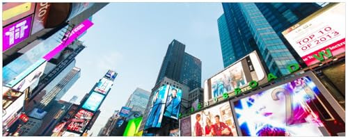 Wallario Küchenrückwand selbstklebend 115 x 50 cm, Motiv: Times Square in New York | Spritzschutz abwischbar & pflegeleicht