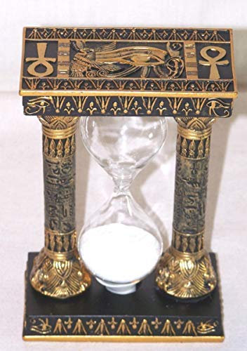 YTC Ägyptische Sanduhr zwischen Säulen mit dem Auge des Re schwarz-Gold