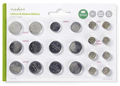 Nedis CR2025/CR 2016/CR Lot de Piles Bouton au Lithium