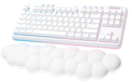 Logitech G715 clavier gamer sans fil avec éclairage LIGHTSYNC RVB, technologie LIGHTSPEED, switches Tactile (GX Brown) et repose-poignets, compatible PC et Mac