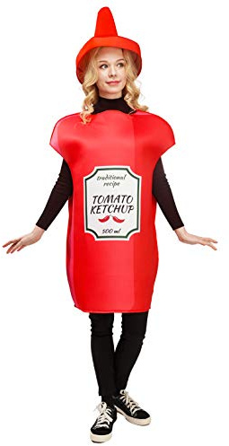 PGOND Unisex Ketchup/Mustard Couple Food Halloween Costume (Ketchup Costume)