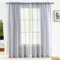 MYSTIC-HOME durchsichtige Vorhänge, 213,4 cm lang, durchsichtige Gardinen mit Stangentaschen, Schlafzimmer, 2 Paneele, halbgeknitterter Voile, Fensterdekorationen, Silbergrau, 132,1 cm B x 213,4 cm L