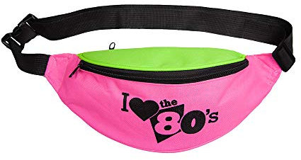 Wicked Costumes Adult Bum Bag Fancy Dress Party Accessory - I Love the 80's
