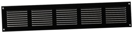 500x100mm / 20x4 inch Black Metal Air Vent Grille Cover with Insect Mesh - Ventilation Cover