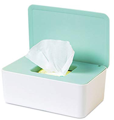 Whchiy Feuchttücher Box baby Boxen für Babypflegetücher BPA Frei Toilettenpapier Box mit Deckel Tissue Aufbewahrungskoffer für Zuhause und Büro (Grün)