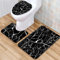 Badgarnitur Badematten Set Badezimmer Vorleger 3 Teiliges,Rutschfeste Badvorleger Badteppich WC Vorleger Duschvorleger,WC Sitz Deckel Fußmatte Matte Teppich Marmor/Kopfsteinpflaster Muster N 50x80CM