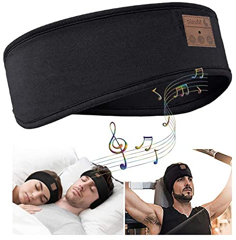 NiC IS COCNG Bandeau Bluetooth Sommeil,Casque de Sommeil Bandeau Bluetooth,Bandeaux de Sport avec Haut-Parleur Mince, Bandeau Casque Bluetooth pour Dormir, Voyager, Courir, Méditer