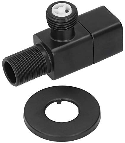 G1 / 2 Angle Valve Mélangeur Vanne D'arrêt D'eau Sortie Angle Salle De Bains Toilette Lavabo Accessoire Noir