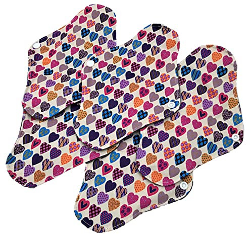 Harrington Marley - Lot de 5 serviettes hygiéniques réutilisables en bambou lavables - Serviettes hygiéniques réutilisables - 5 unité - 22 cm
