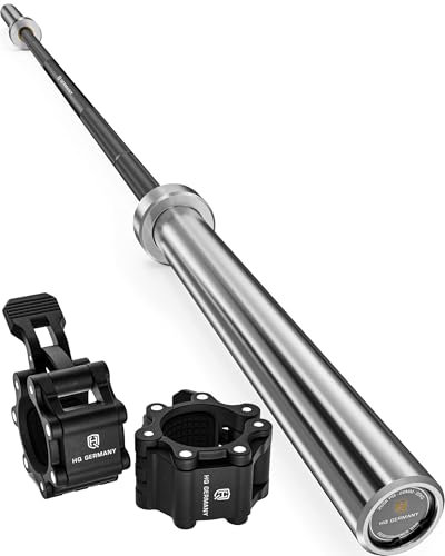 HQ Germany® Langhantelstange 50mm [220cm, 20kg] - Profi Weightlifting Langhantel 20kg - Olympia Langhantel 50mm, Gewichtsstange, Olympic Barbell Bar