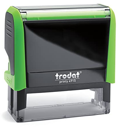Trodat Printy 4915 - Custom - Gehäusefarbe Apfelgrün (Abdruckfarbe Schwarz) - 70x25mm - 7 Zeilen - personalisierbarer Namensstempel, Adressstempel oder Firmenstempel