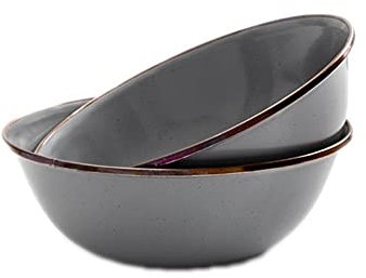 WDBB Dinner Plates 2pcs/set 6.7 Inch Camping Bowl Enamel Finish - For Camping, Hiking & Picnics Dinner Plates Safe Dishes