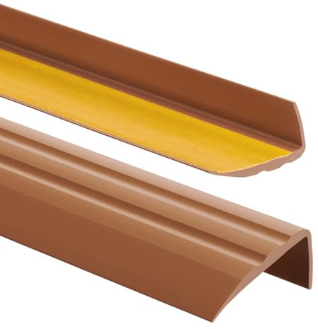 ProfiPVC Perfil de PVC 50mmx25mm, 100 cm - autoadhesivo de borde para escaleras en Forma de L, Tiras antideslizantes para peldaños, Esquina para cantos - Cantonera Protector, Ámbar