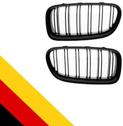 POETRYXIAO Kühlergrill Niere Sport Schwarz Glanz Doppelbrücke für 2010-2017 5er F10 F11 M5,Geeignet für Tuning